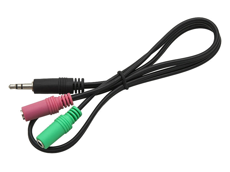 Splitter 3,5 inch Jack Male naar 2x 3,5 inch Jack Female 1,5M - Zwart
