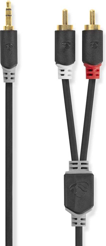 Nedis stereo audiokabel 3,5mm jack naar 2x RCA