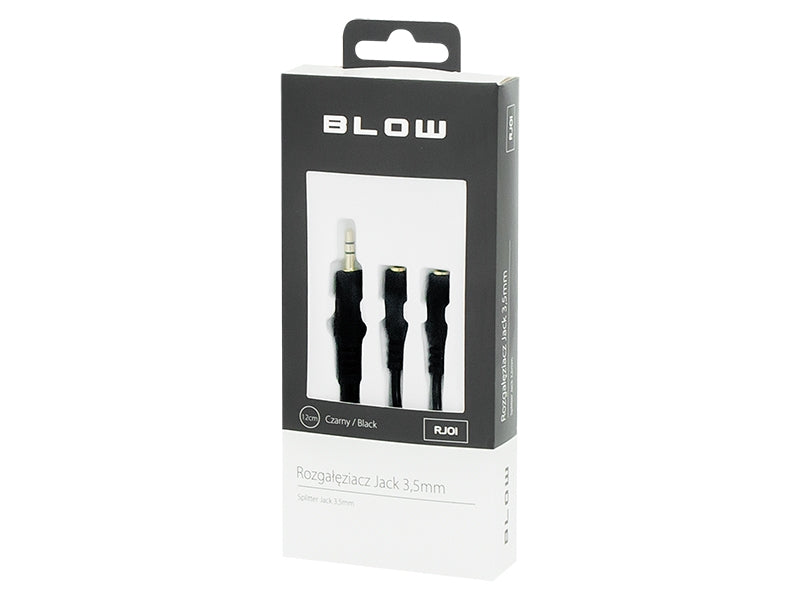 Splitter 3,5 inch Jack Male naar 2x 3,5 inch Jack Female 12 cm - Zwart