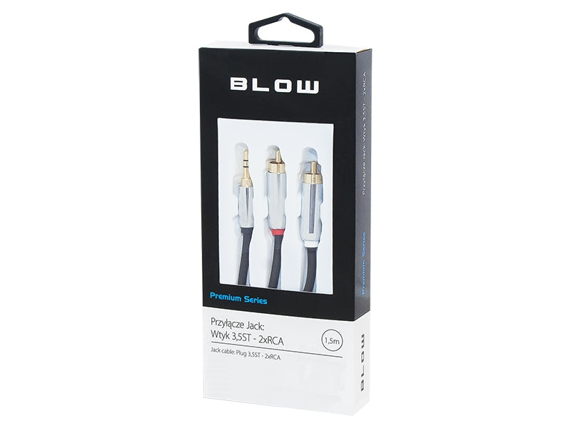 3,5 inch Jack naar 2x Tulp Audio Male Kabel 1,5 meter Afgeschermd - Premium