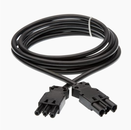 Noxion GST18-compatibel Verlengkabel – 1 meter, male/female, 3-polig, zwart