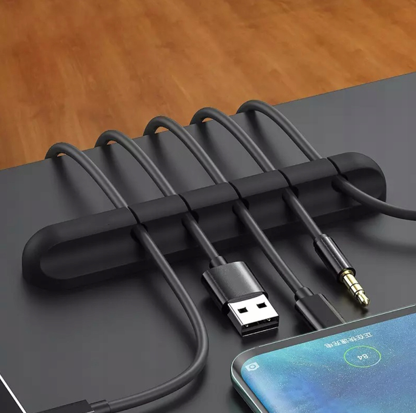 Kabel organizer - 5 kabels - Zelfklevend - Zwart